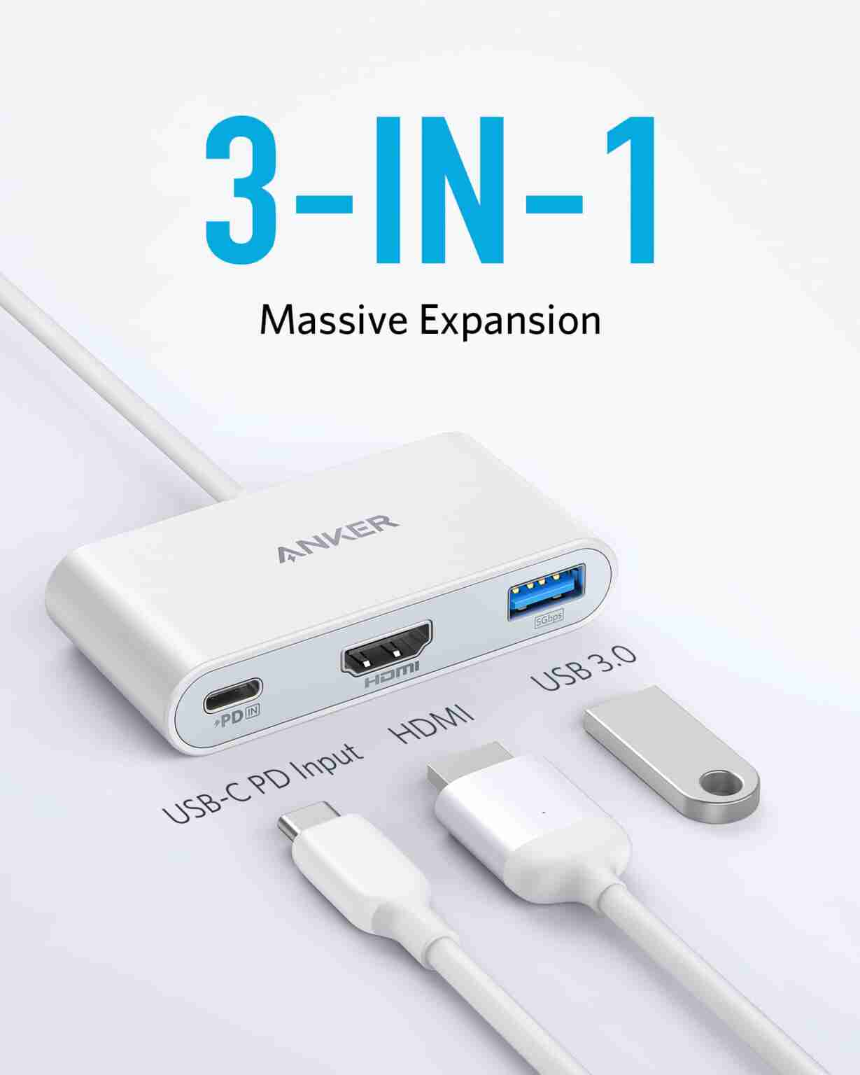 Hub 3 In 1 Anker PowerExpand 3-in-1 USB-C PD Hub