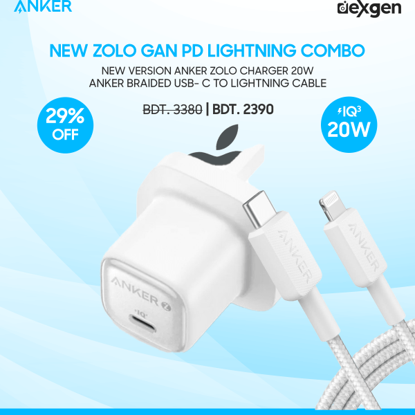 New Version Anker Zolo Charger 20W GaN IQ & PD Combo