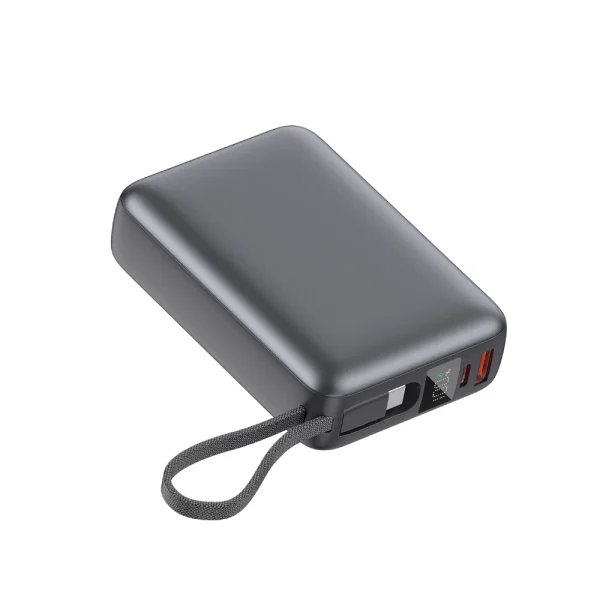 QCY 45W Portable Power Bank – 20000mAh Fast Charging with Built-in USB-C Cable & Smart Display
