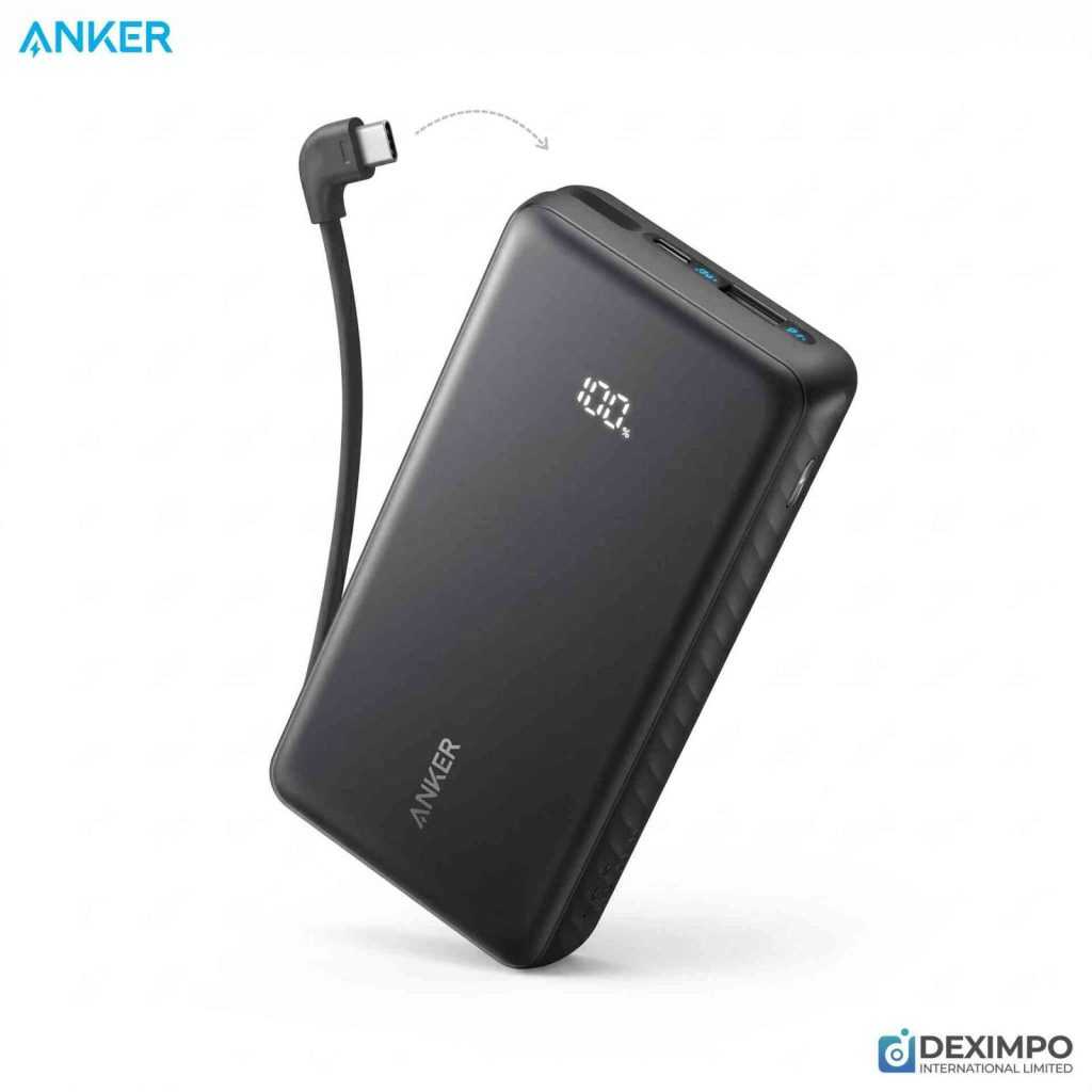 Anker Zolo Power Bank High Speed Portable Charger with Built in USB C 22.5W 20000mAh Black | DexGen | Official Warranty