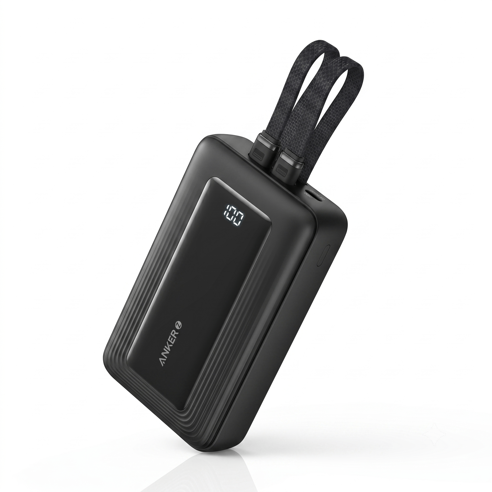 Anker Zolo Power Bank (20K, Built-In USB-C and Lightning Cable)_Black Anker Zolo Power Bank (20K, Built-In USB-C & Lightning Cable) 30W Fast Charging 20000mAh MFi Certified Power Bank - Image 1