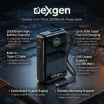 DexGen 2-in-1 Port 20000mAh Power Bank with Digital Display – Fast Charging Portable Charger